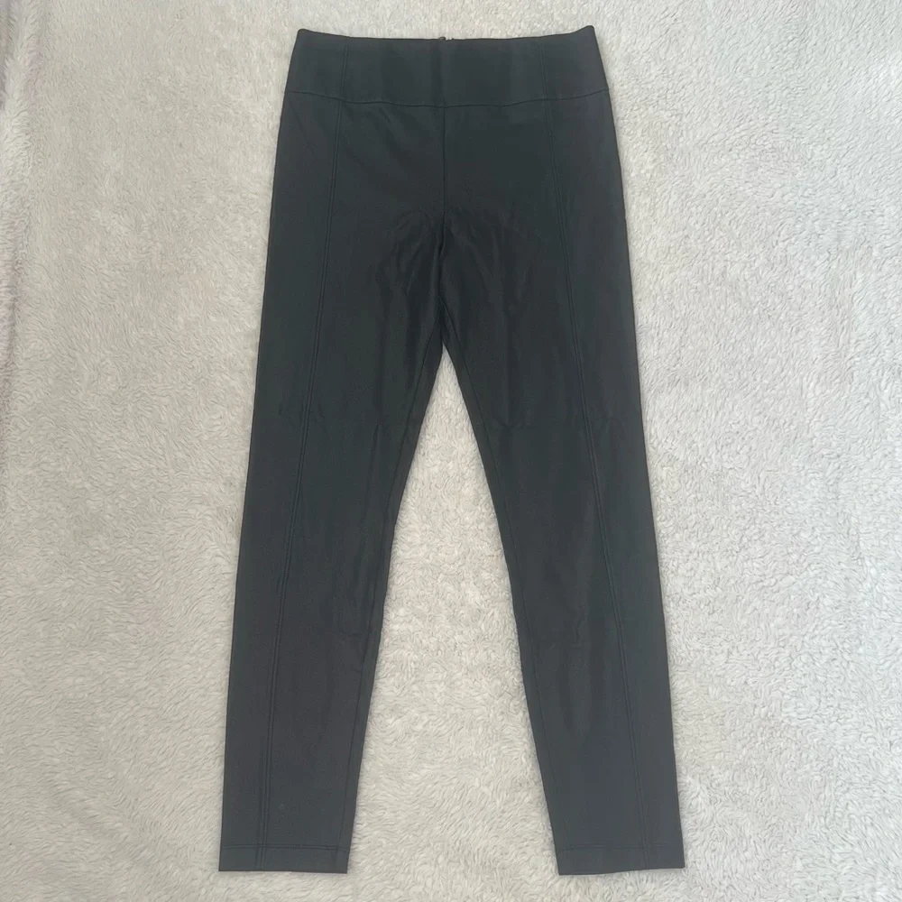 NWT BCBGMAXAZRIA Faux Leather Blossom Pants - Picture 2 of 9
